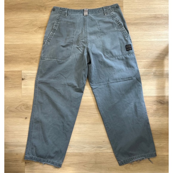 Vintage Old Navy Wide Leg Cargo Pants Gray Men's 34x32 Grunge Skater Y2K - Picture 2 of 11